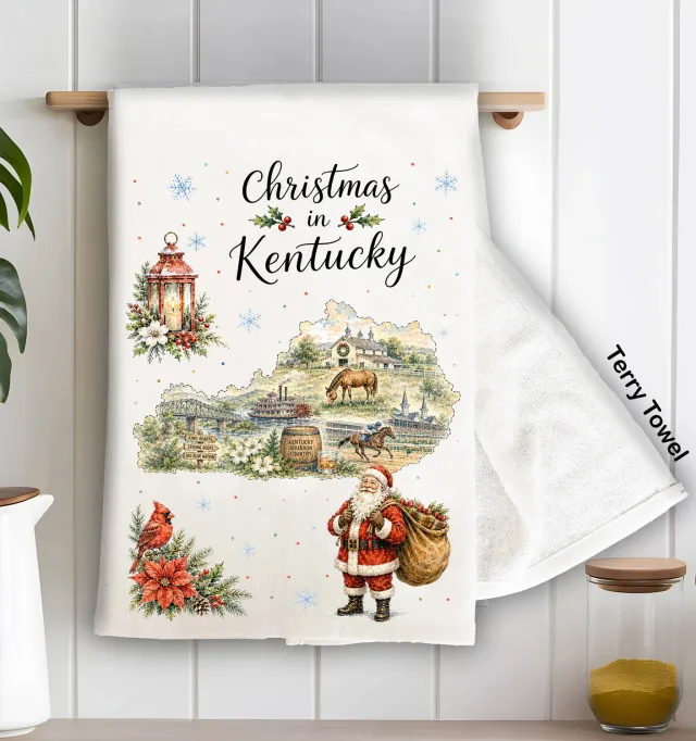 Avery Lane Gifts Christmas Kentucky køkkenhåndklæde frotté