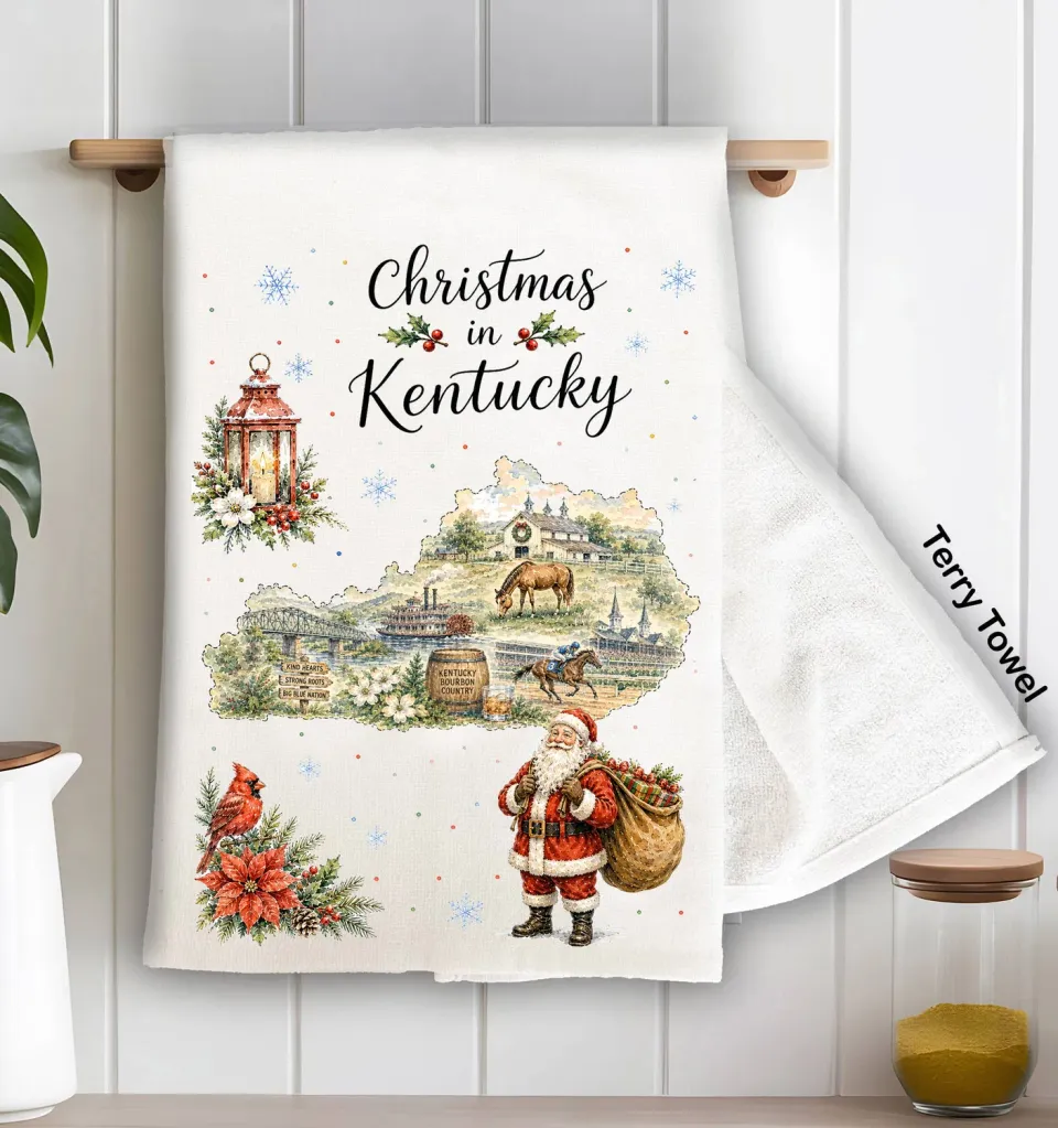 Avery Lane Gifts Christmas Kentucky køkkenhåndklæde frotté