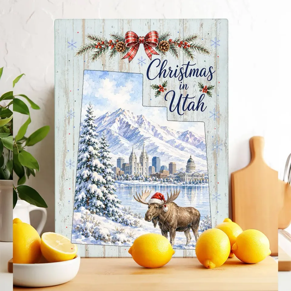 Avery Lane Gifts Christmas Utah skærebræt glas 28x38 cm varmefast