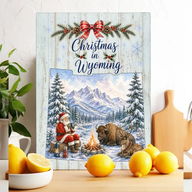 Avery Lane Gifts Wyoming jul skærebræt glas 28x38 cm kort