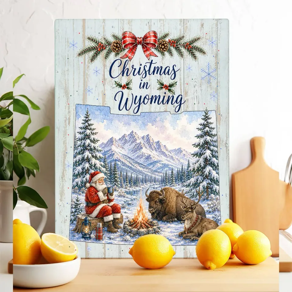 Avery Lane Gifts Wyoming jul skærebræt glas 28x38 cm kort