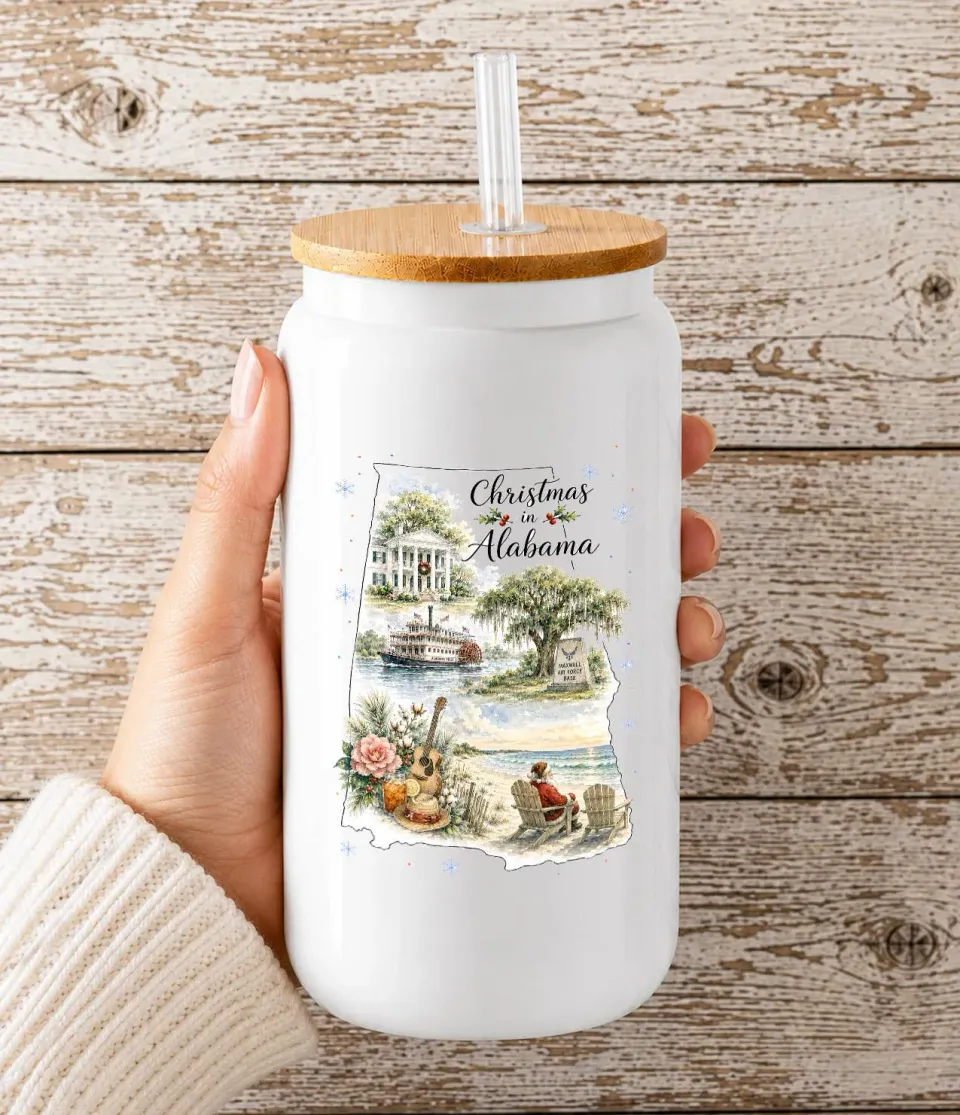 Avery Lane Christmas Alabama drikkeglas 473 ml med låg