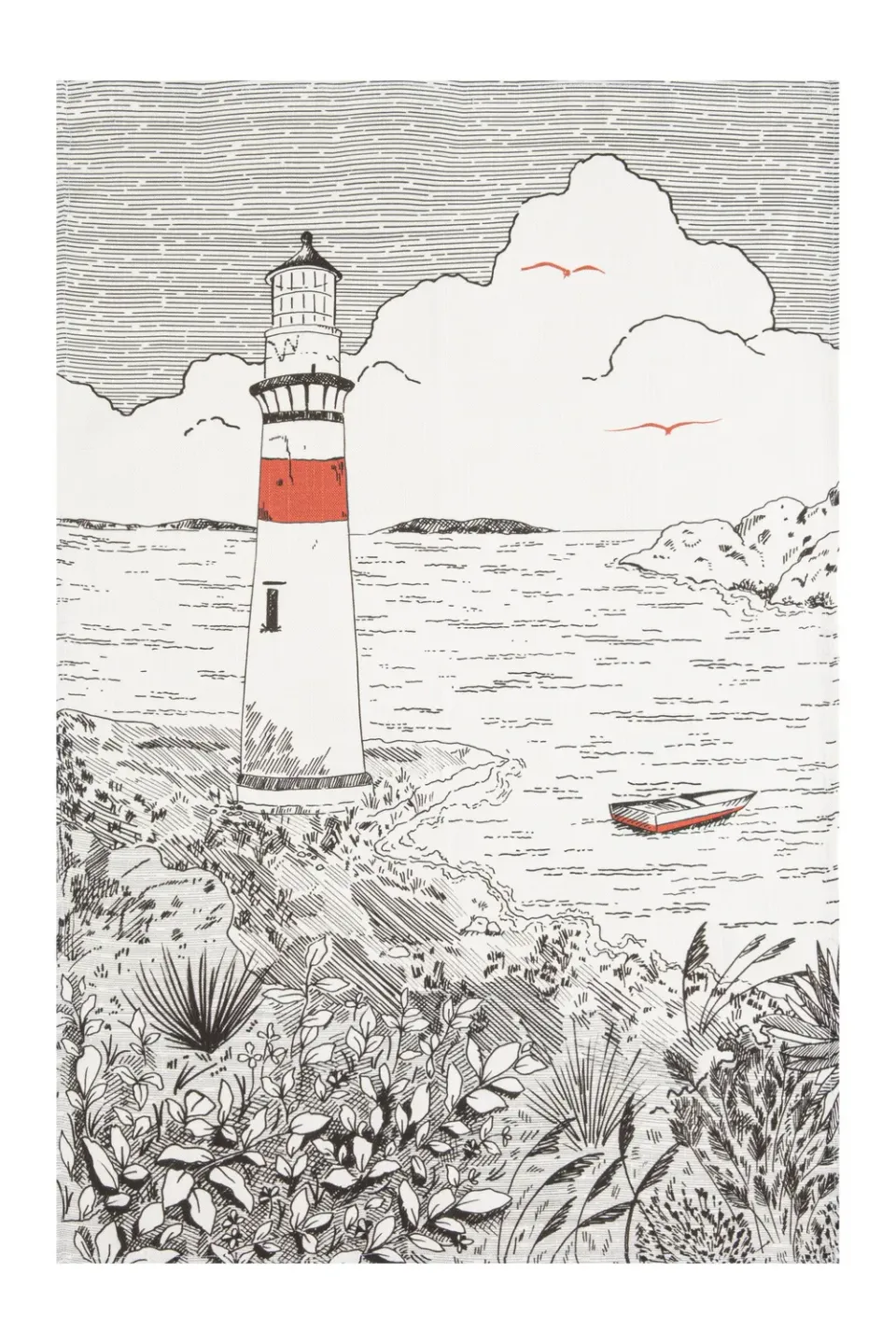 Coucke Lighthouse viskestykke 50x75 grå bomuld hør