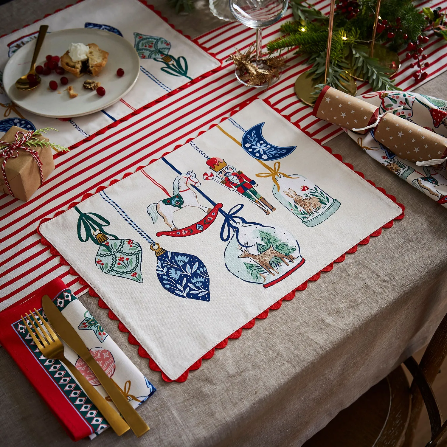 Ulster Weavers Christmas Ornaments dækkeservietter 2-pak bomuld