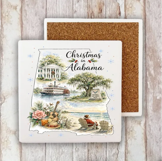 Avery Lane Gifts Christmas in Alabama bordskåner sten 10x10 cm