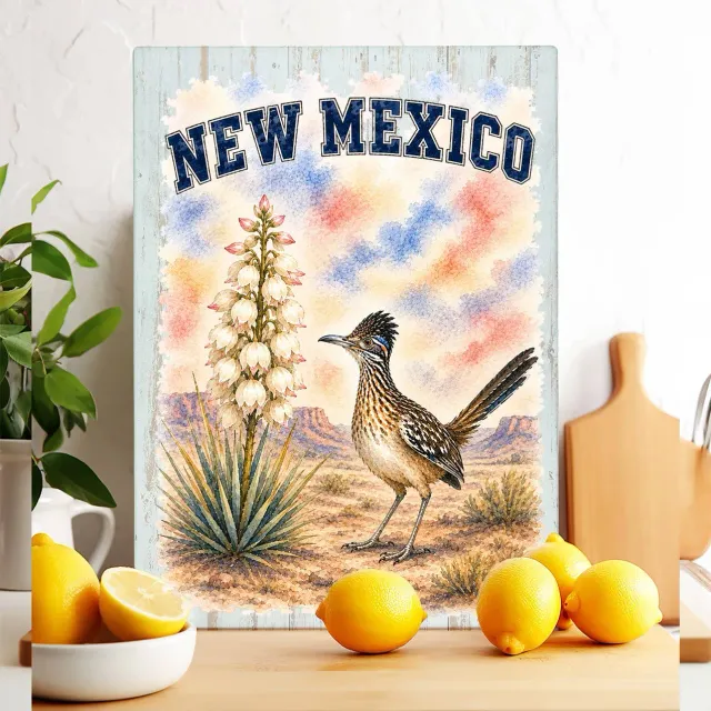 Avery Lane Gifts New Mexico State Bird glasskærebræt 28x38cm hærdet