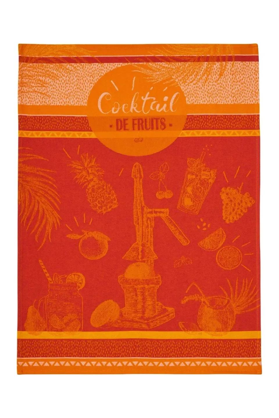 Coucke Fruit Cocktail viskestykke 50x75 cm orange bomuld