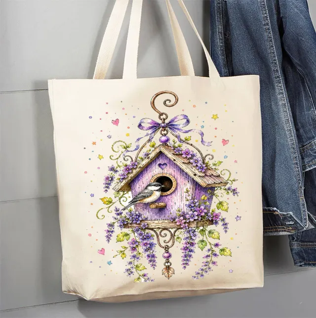 Avery Lane Gifts Lavender Birdhouse mulepose 41x38 cm bomuld
