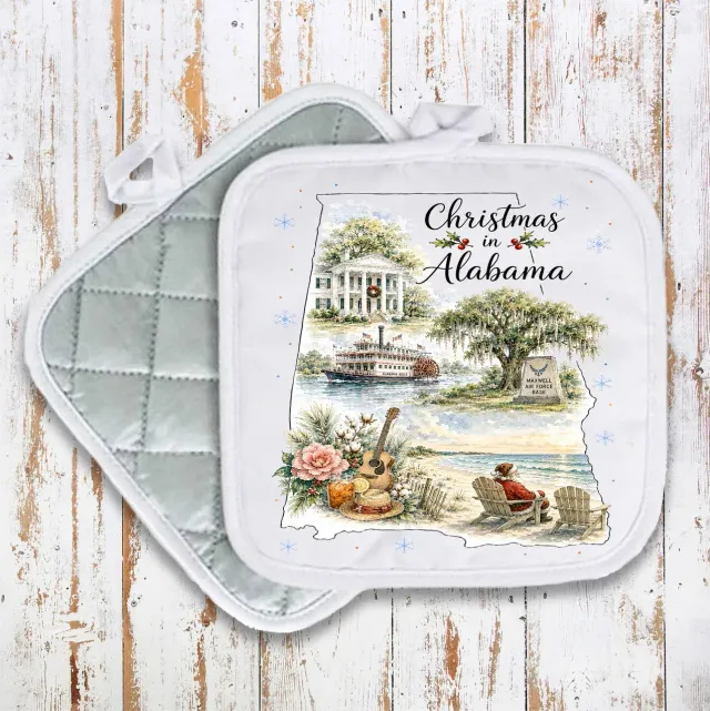 Avery Lane Gifts Christmas in Alabama grydelap bomuld 20x20 cm