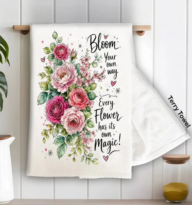 Avery Lane Gifts Bloom your own Way viskestykke terry bomuld