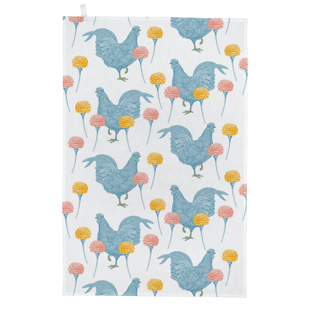 Thornback & Peel Chicken & Carnation viskestykke 47x77 bomuld
