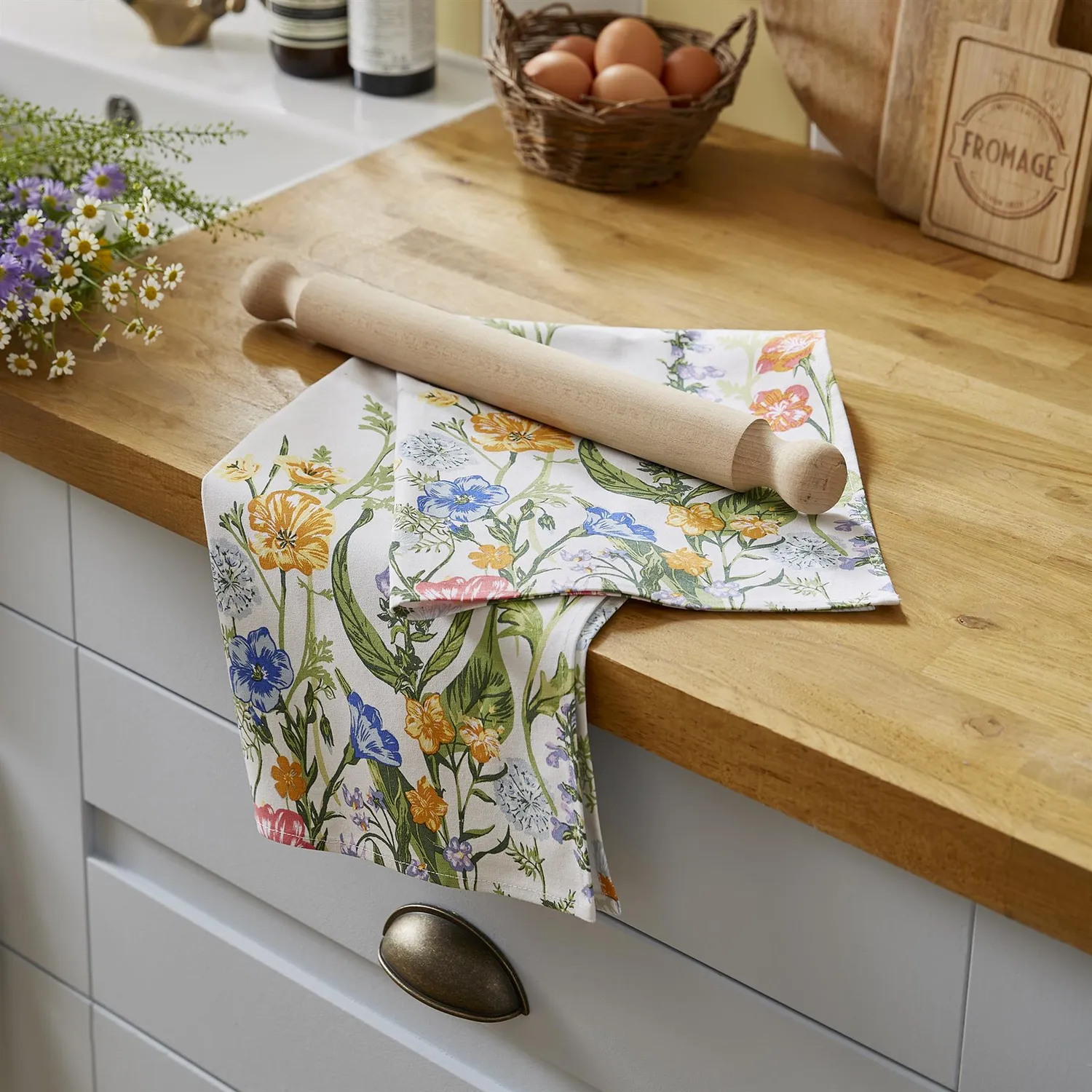 Ulster Weavers Cottage Garden viskestykke bomuld blomster