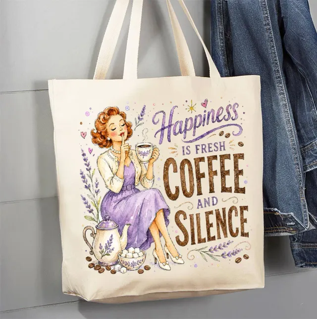 Avery Lane Gifts Housewives Coffee and Silence mulepose bomuld 41x38 cm