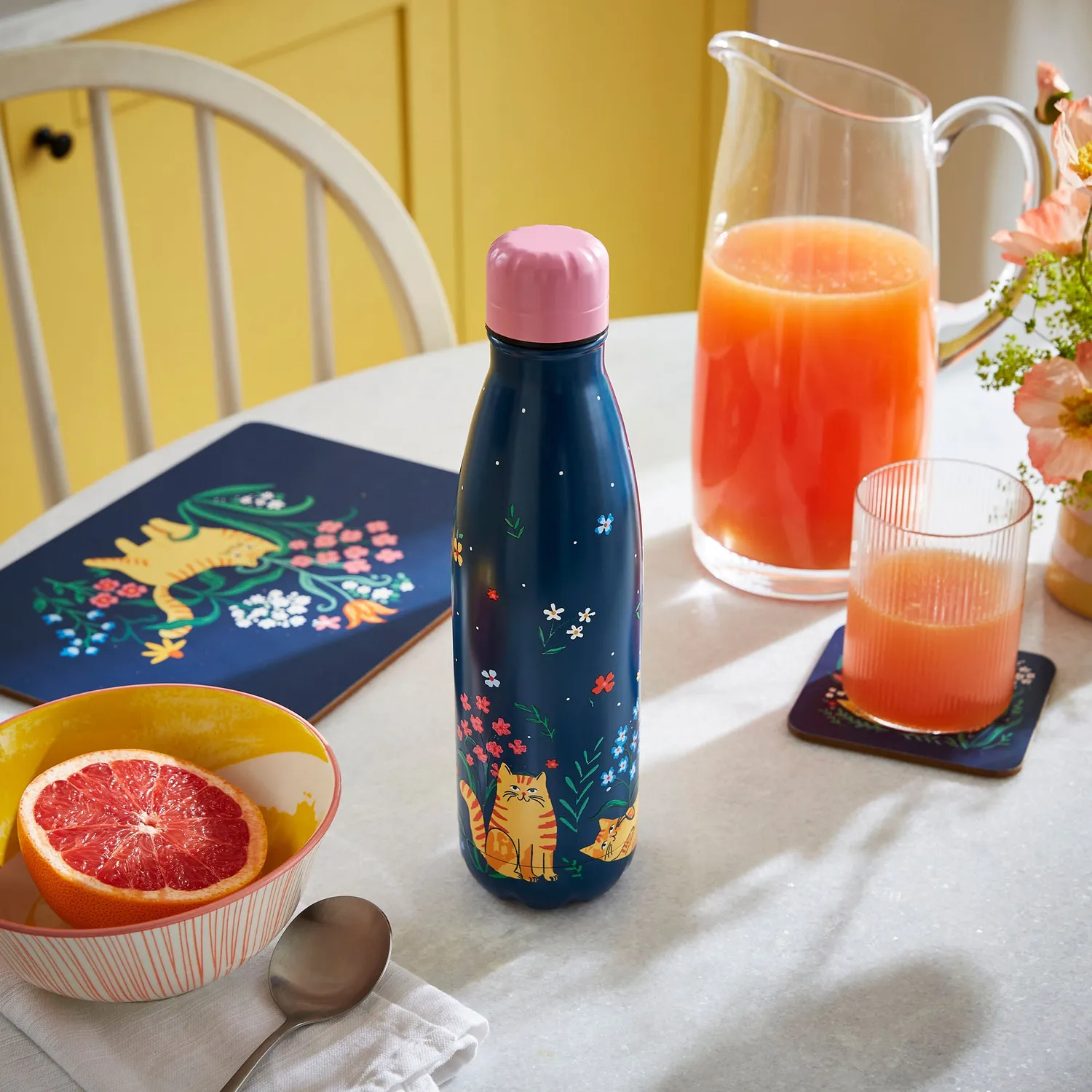Ulster Weavers Marmalade Meadow dækkeservietter navy 4-pak med kork