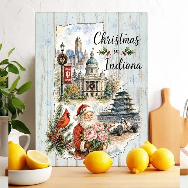 Avery Lane Gifts Christmas in Indiana skærebræt glas 28x38 cm