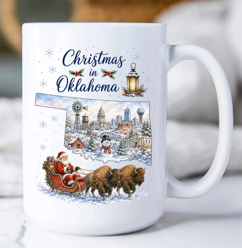 Avery Lane Christmas Oklahoma kort krus keramik 443ml