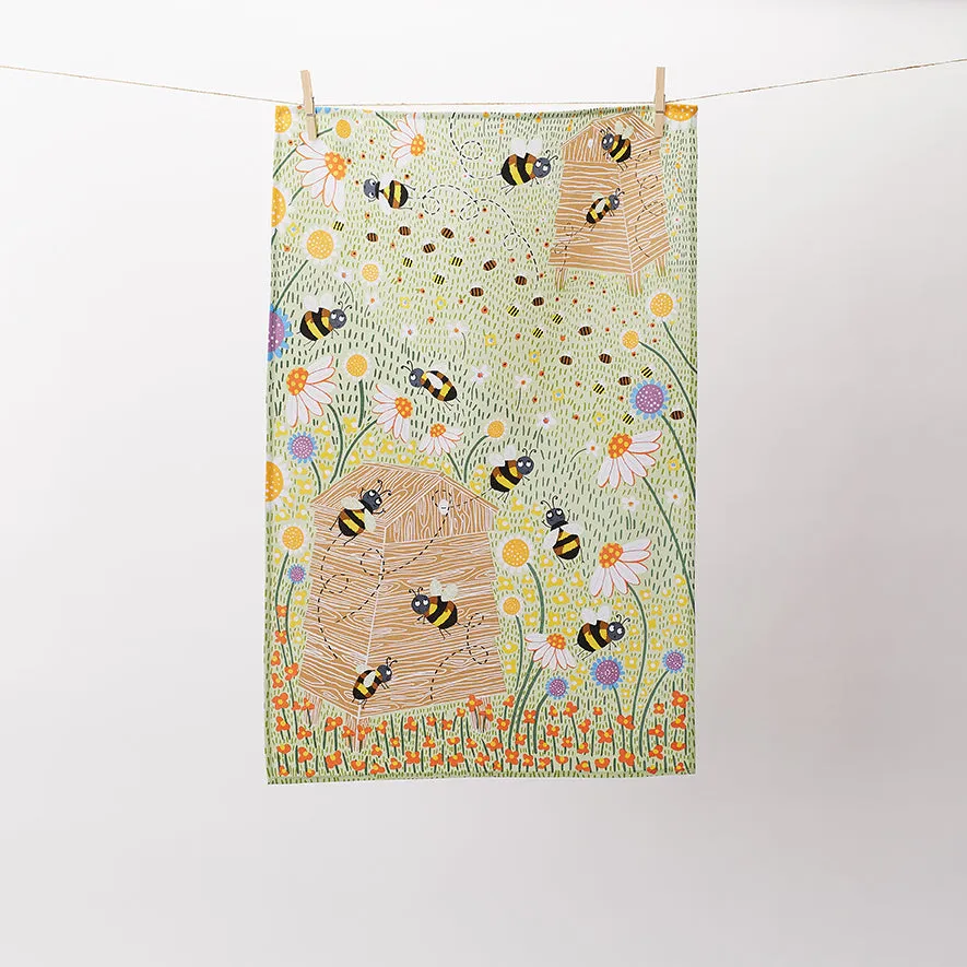 Ulster Weavers Bees viskestykke multicolour bomuld bier