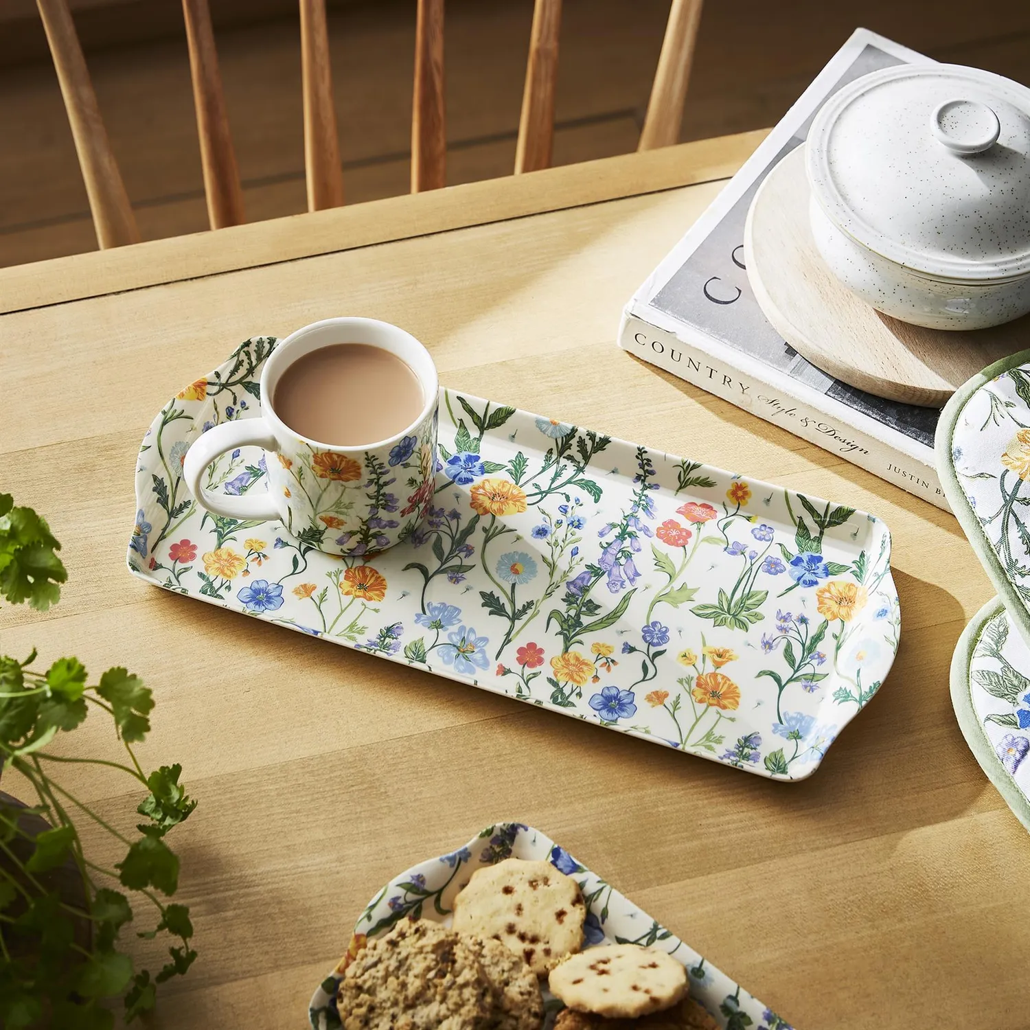Ulster Weavers Cottage Garden serveringsbakke lille flerfarvet