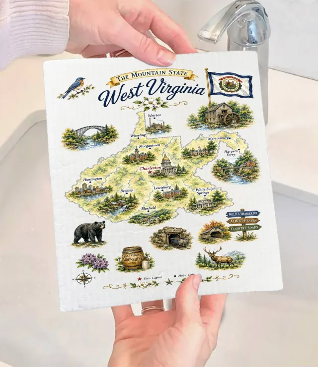 Avery Lane Gifts West Virginia karklud 17x20 cm komposterbar