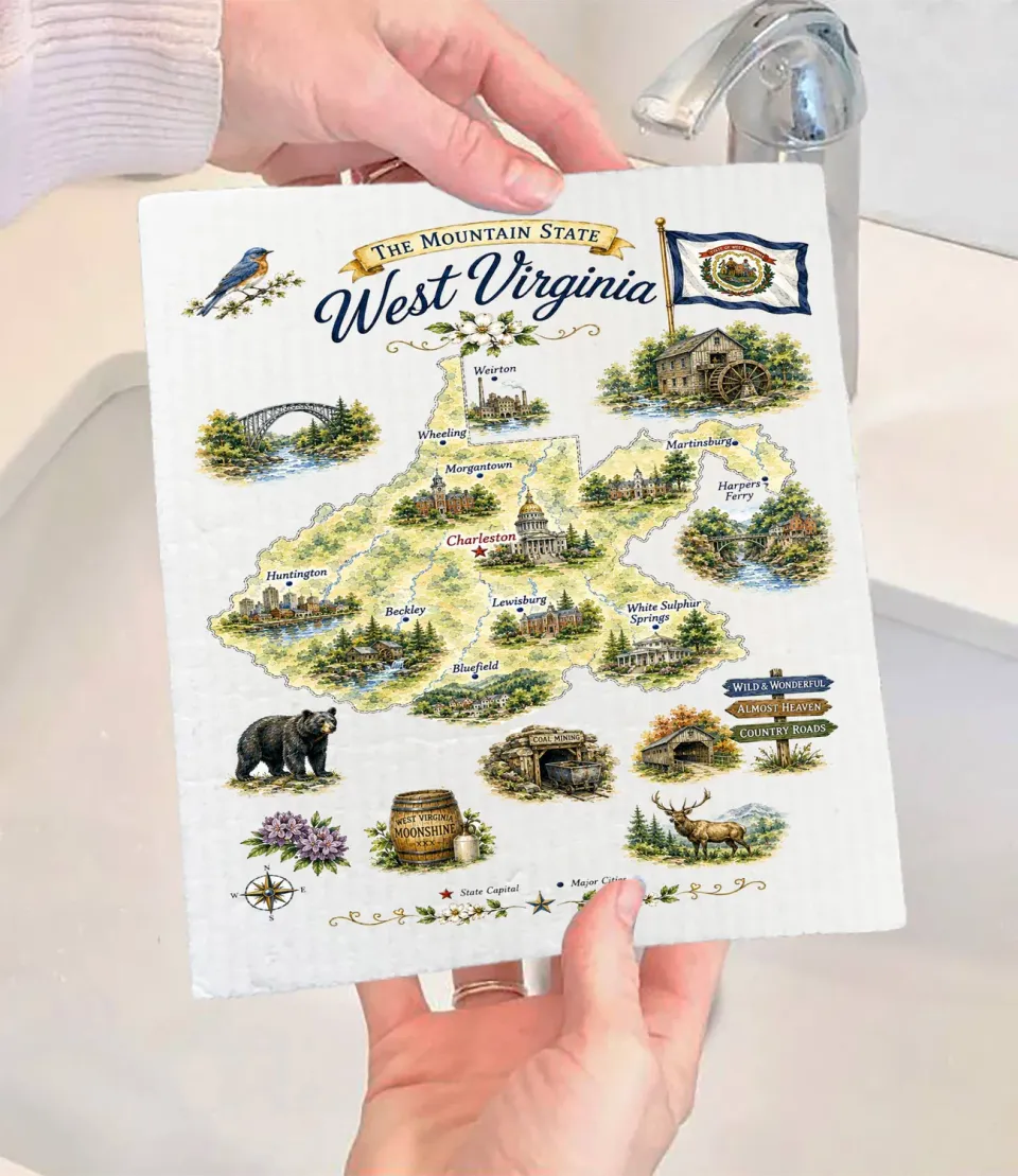 Avery Lane Gifts West Virginia karklud 17x20 cm komposterbar