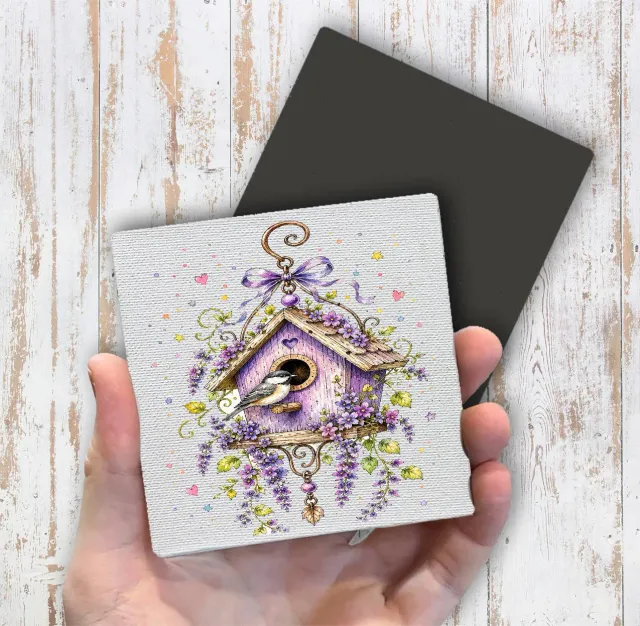 Avery Lane Birdhouse køleskabsmagnet lavendel