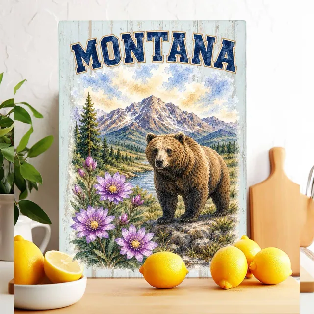 Avery Lane Gifts Montana Bird Animal skærebræt glas 28x38