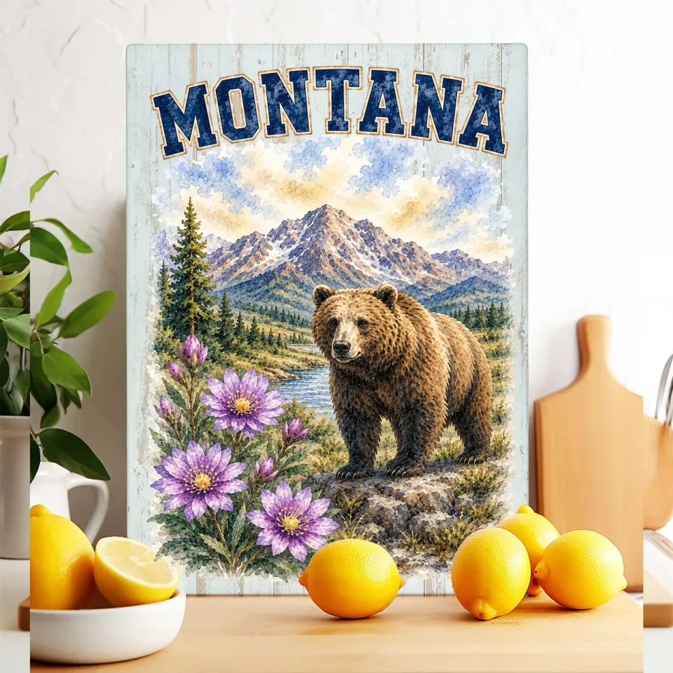 Avery Lane Gifts Montana Bird Animal skærebræt glas 28x38