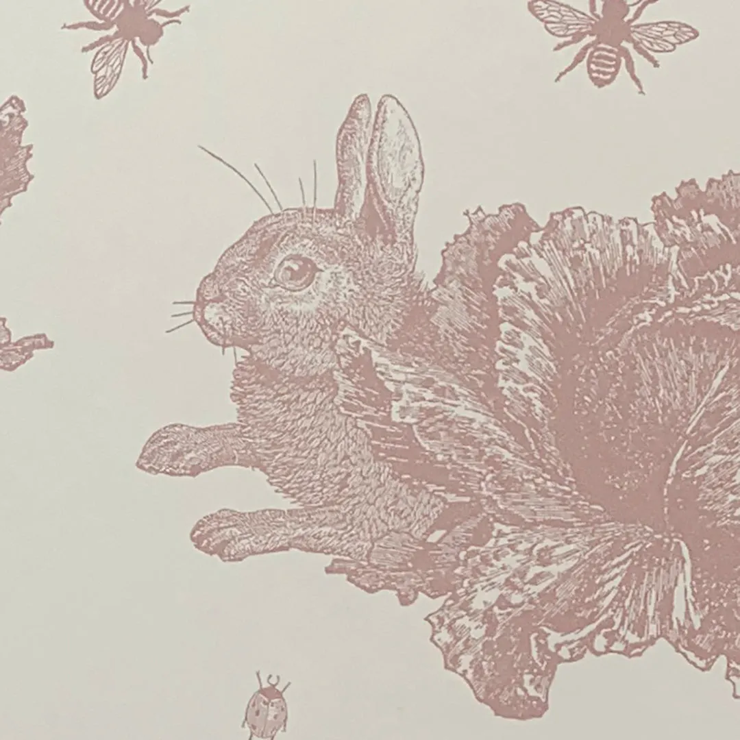 Thornback & Peel Rabbit & Cabbage tapet lyserød 10m