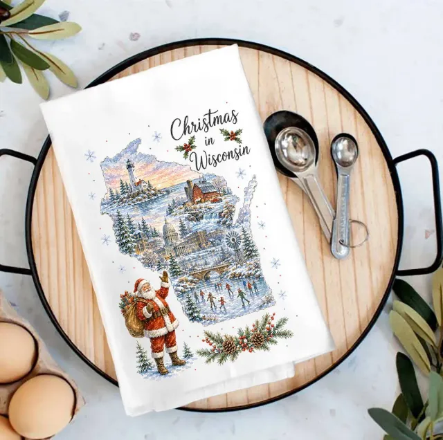 Avery Lane Gifts Christmas Wisconsin viskestykke 68 cm bomuld