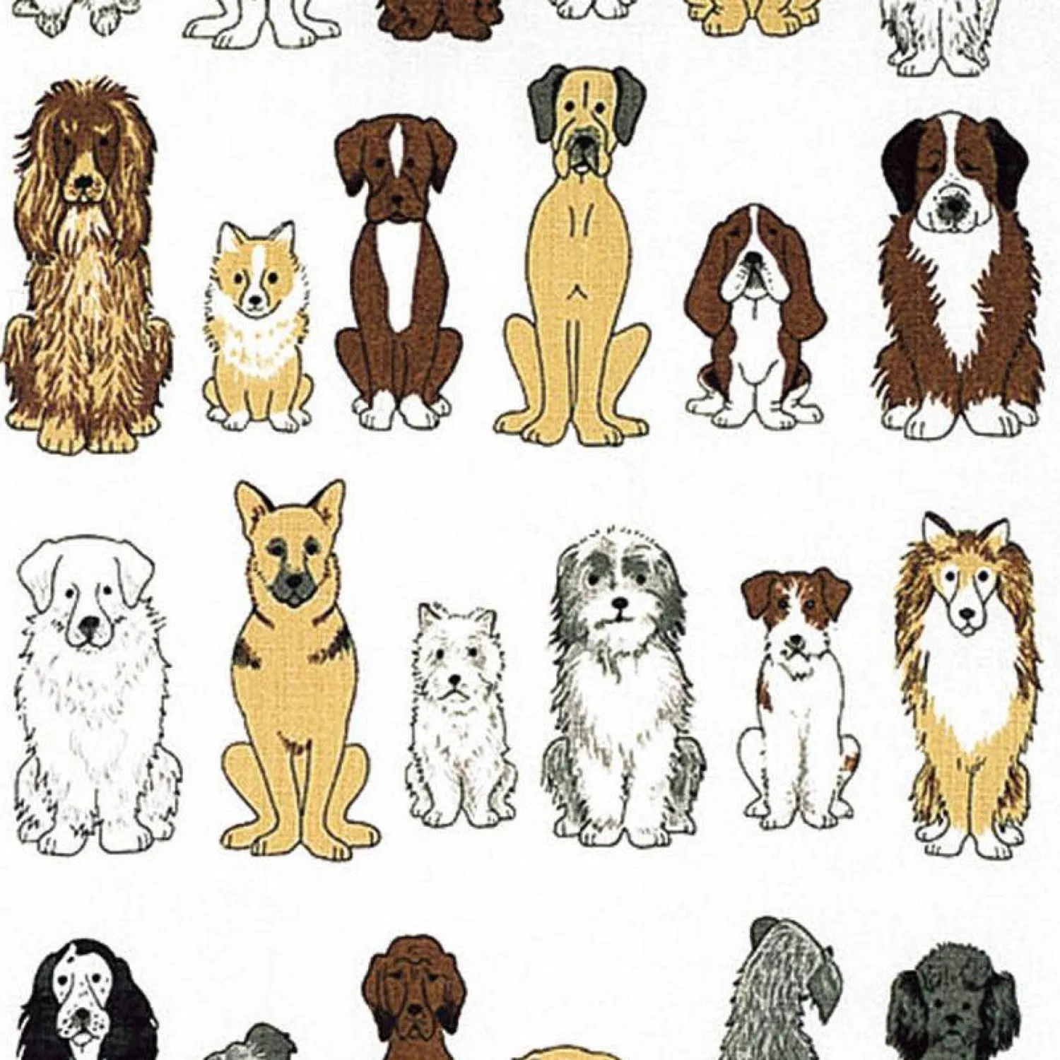 Ulster Weavers Dogs Arrived viskestykke brun/gul hundemotiv
