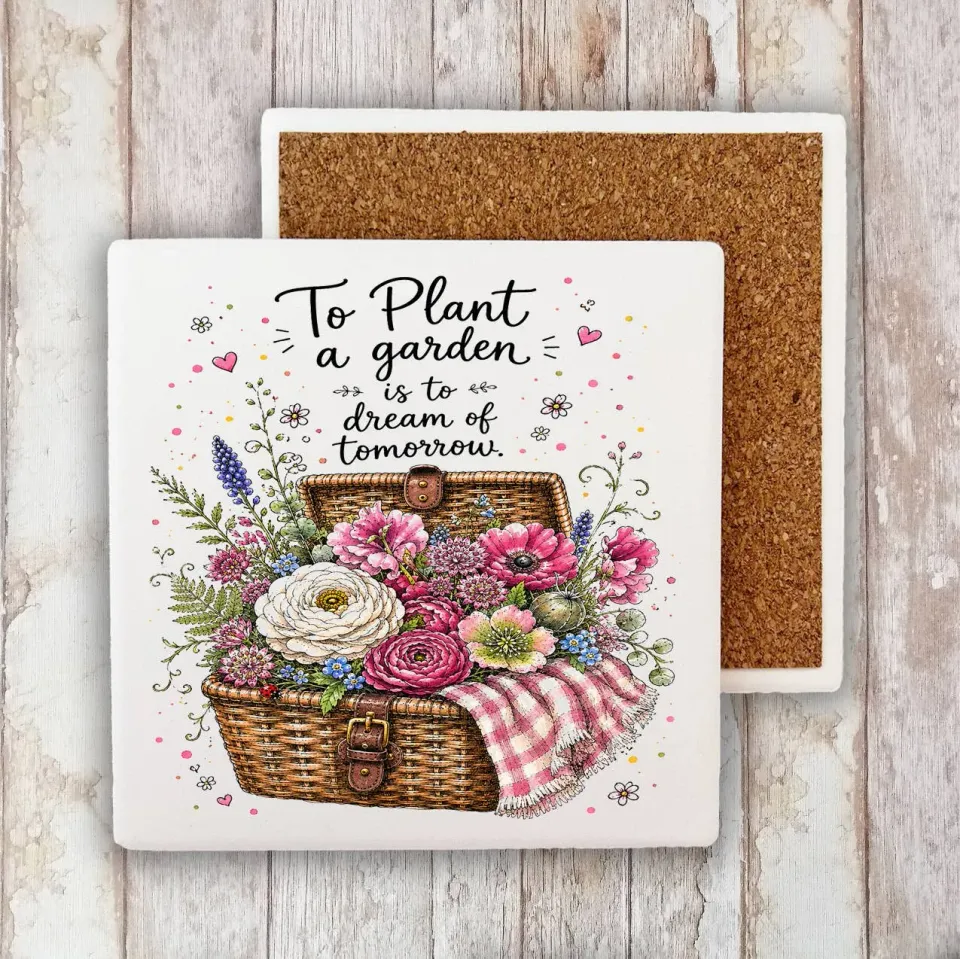 Avery Lane Gifts Plant Garden bordskåner 10x10 cm sten
