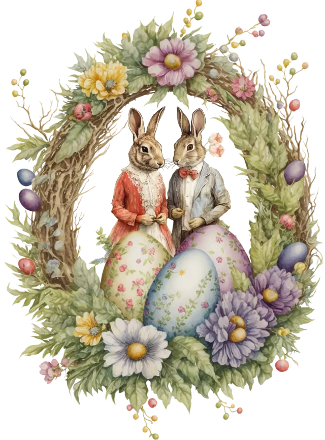 Avery Lane Gifts Easter Vintage Bunnies påskepynt vintage motiv