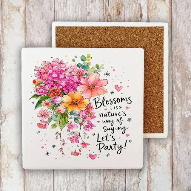 Avery Lane Gifts Lets Party Flowers bordskåner sten 10x10 cm