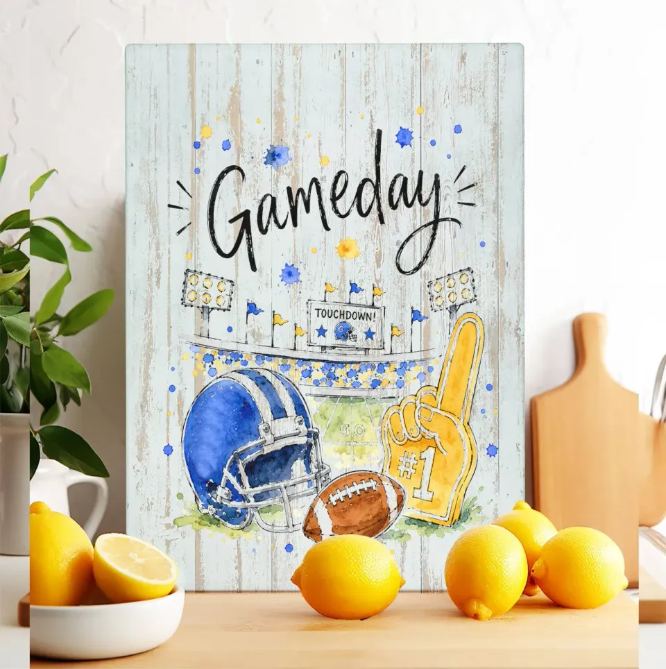 Gameday Football Royal Blue skærebræt glas 20x28 cm sport
