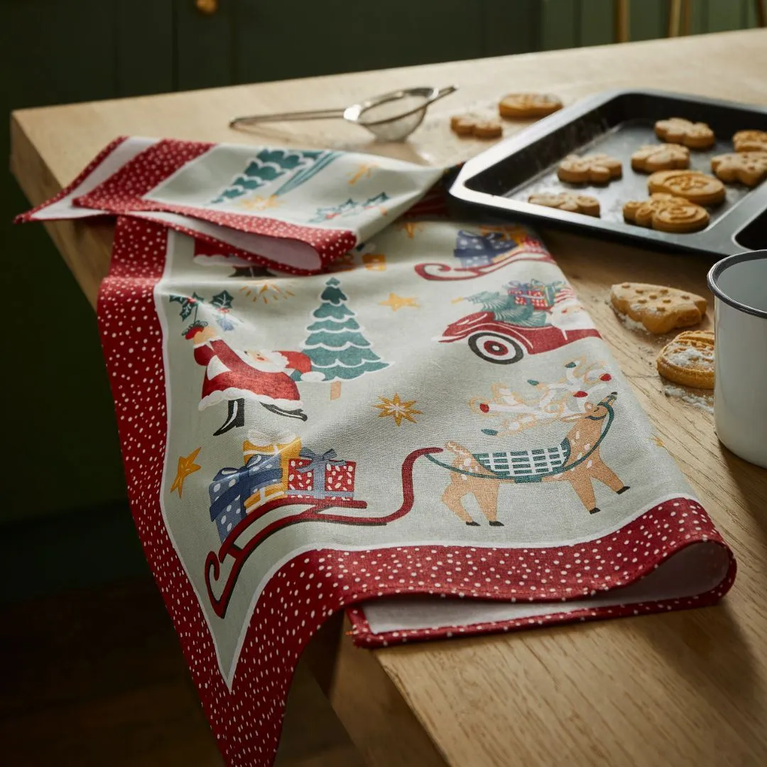 Ulster Weavers Tis the Season viskestykke grøn genbrugsbomuld