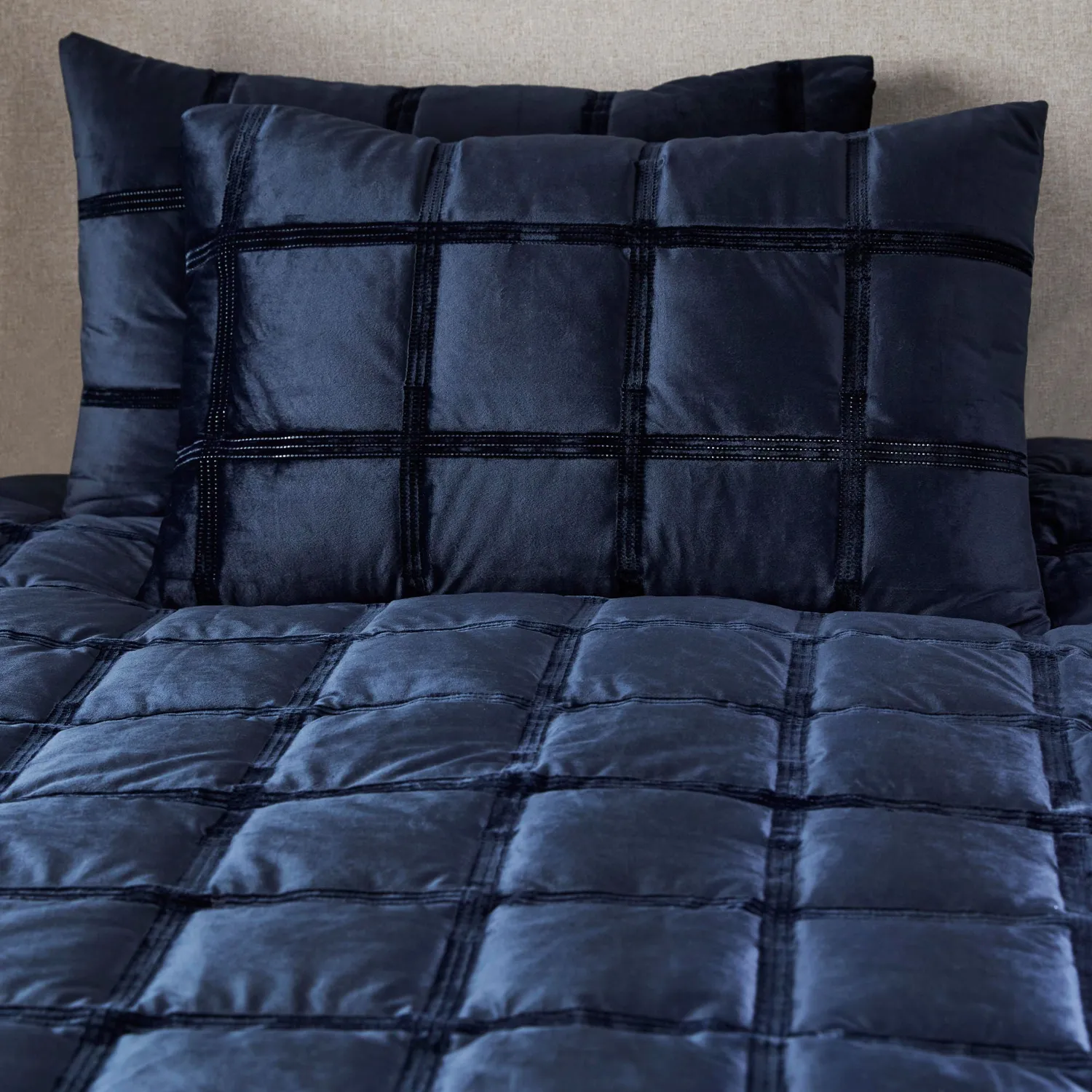 Ulster Weavers Brighton Square sengetøj navy velour double