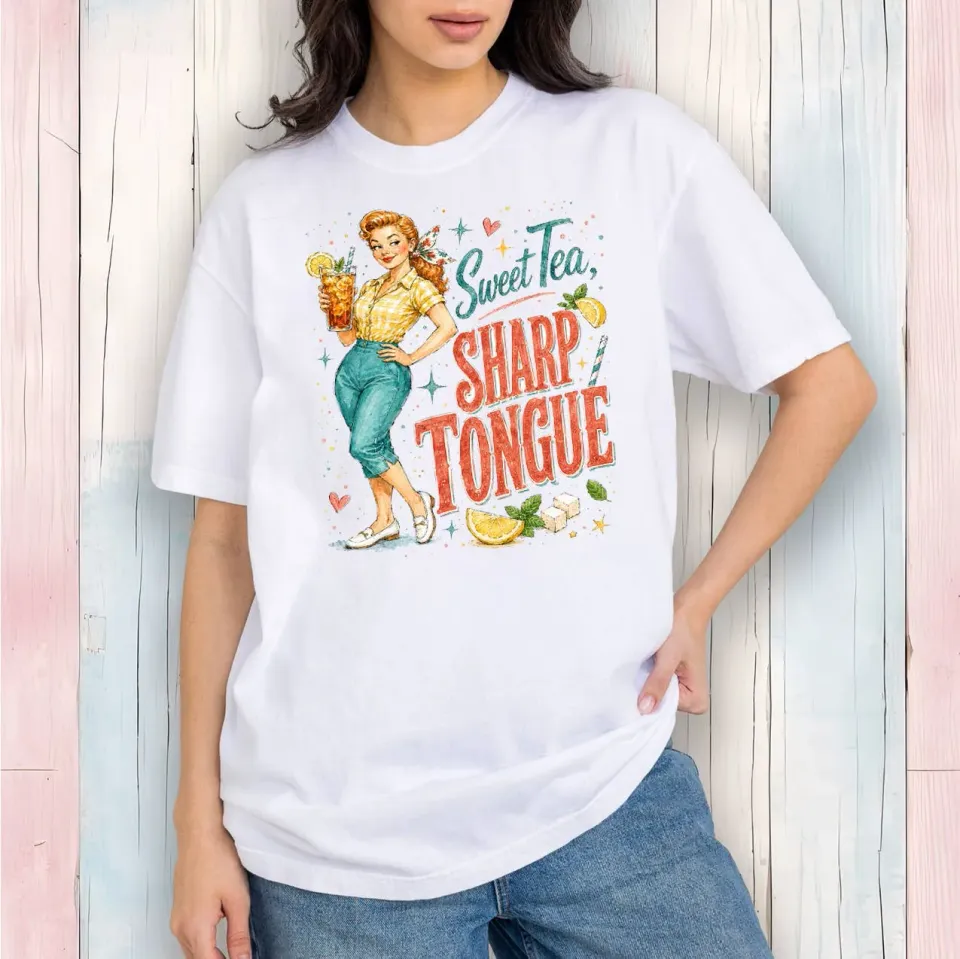 Avery Lane Gifts Sweet Tea t-shirt hvid bomuld