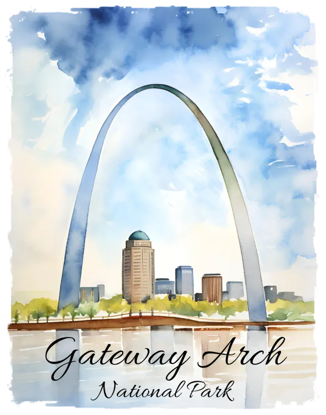 Avery Lane Gifts Gateway Arch Missouri souvenir t-shirt hvid bomuld