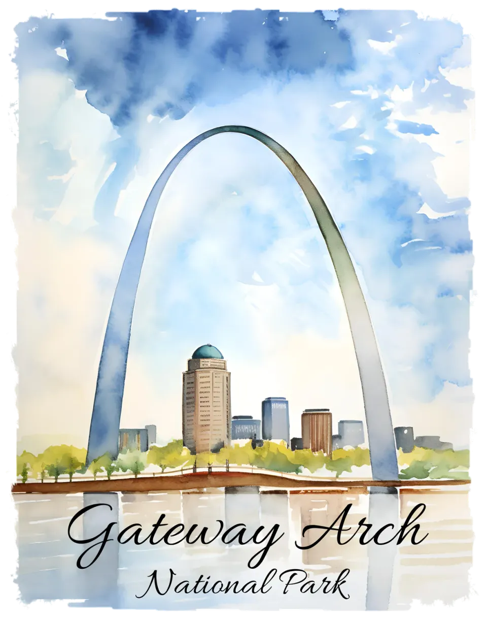 Avery Lane Gifts Gateway Arch Missouri souvenir t-shirt hvid bomuld