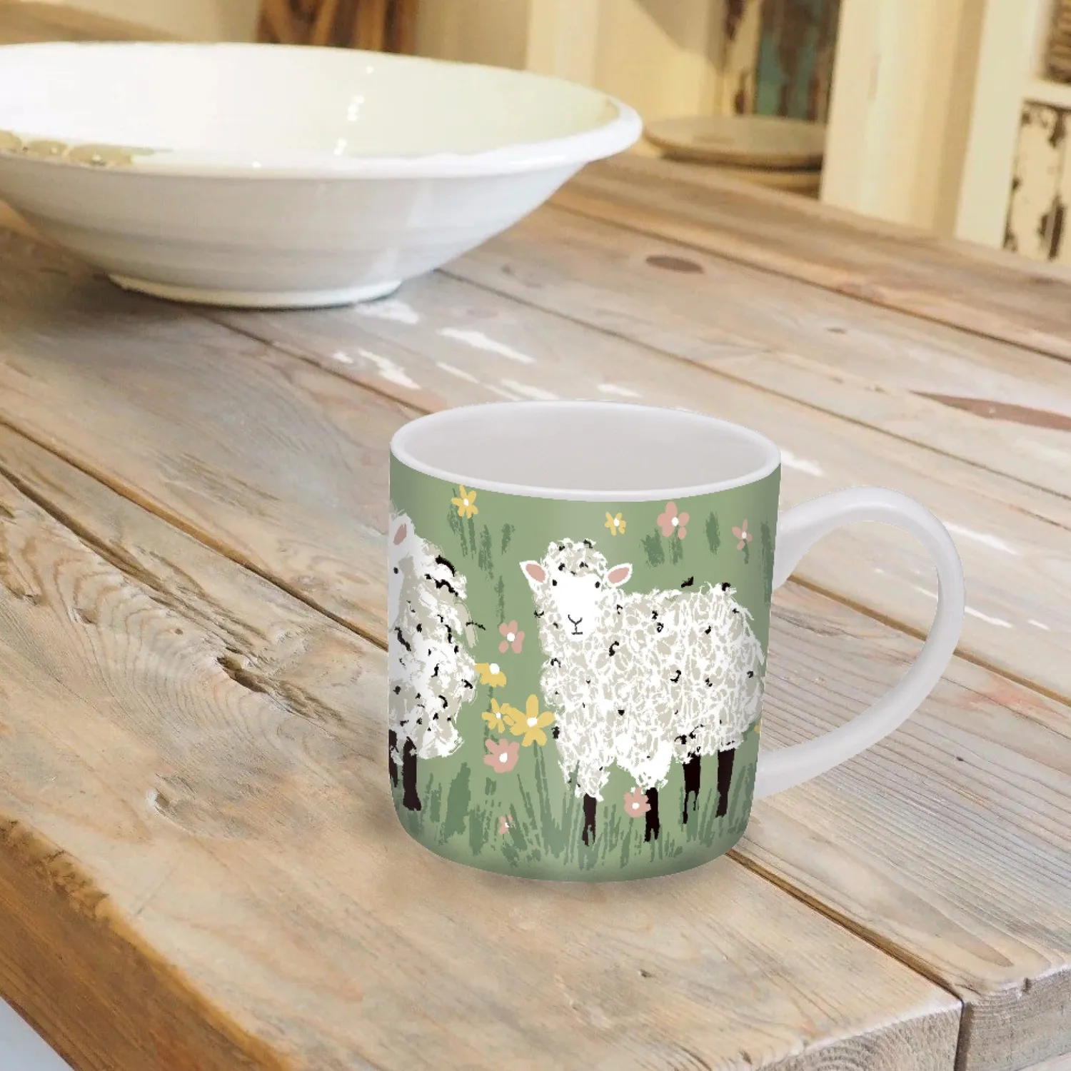 Ulster Weavers Woolly Sheep krus grøn benporcelæn