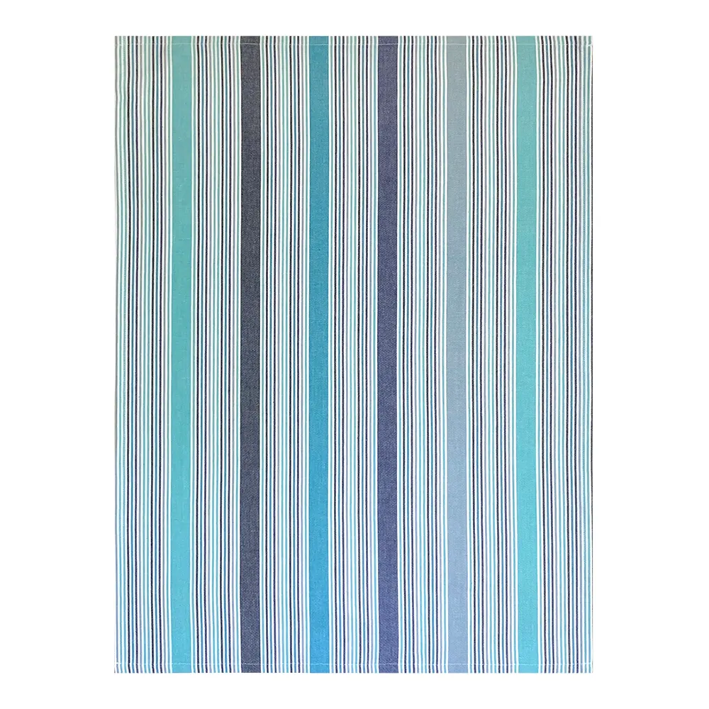 Solwang viskestykke multi aqua/blå vævet bomuld