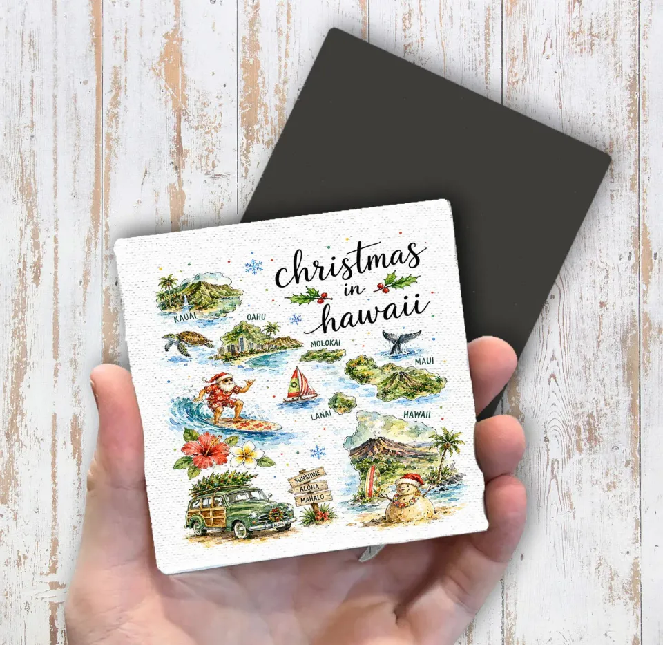 Avery Lane Gifts Christmas in Hawaii kort magnet 10x10 cm