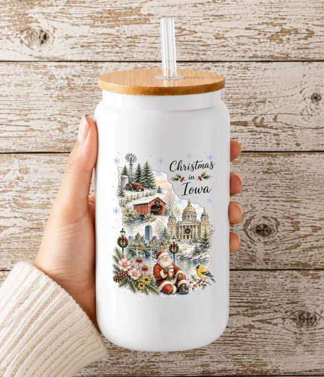 Avery Lane Gifts Christmas in Iowa drikkeglas bambu