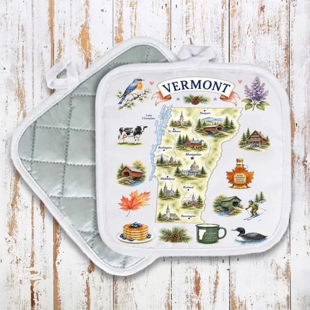 Avery Lane Gifts Vermont State Map Landmark grydelap 20 cm