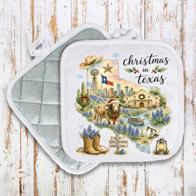 Avery Lane Gifts Christmas Texas grydelap bomuld 20 cm