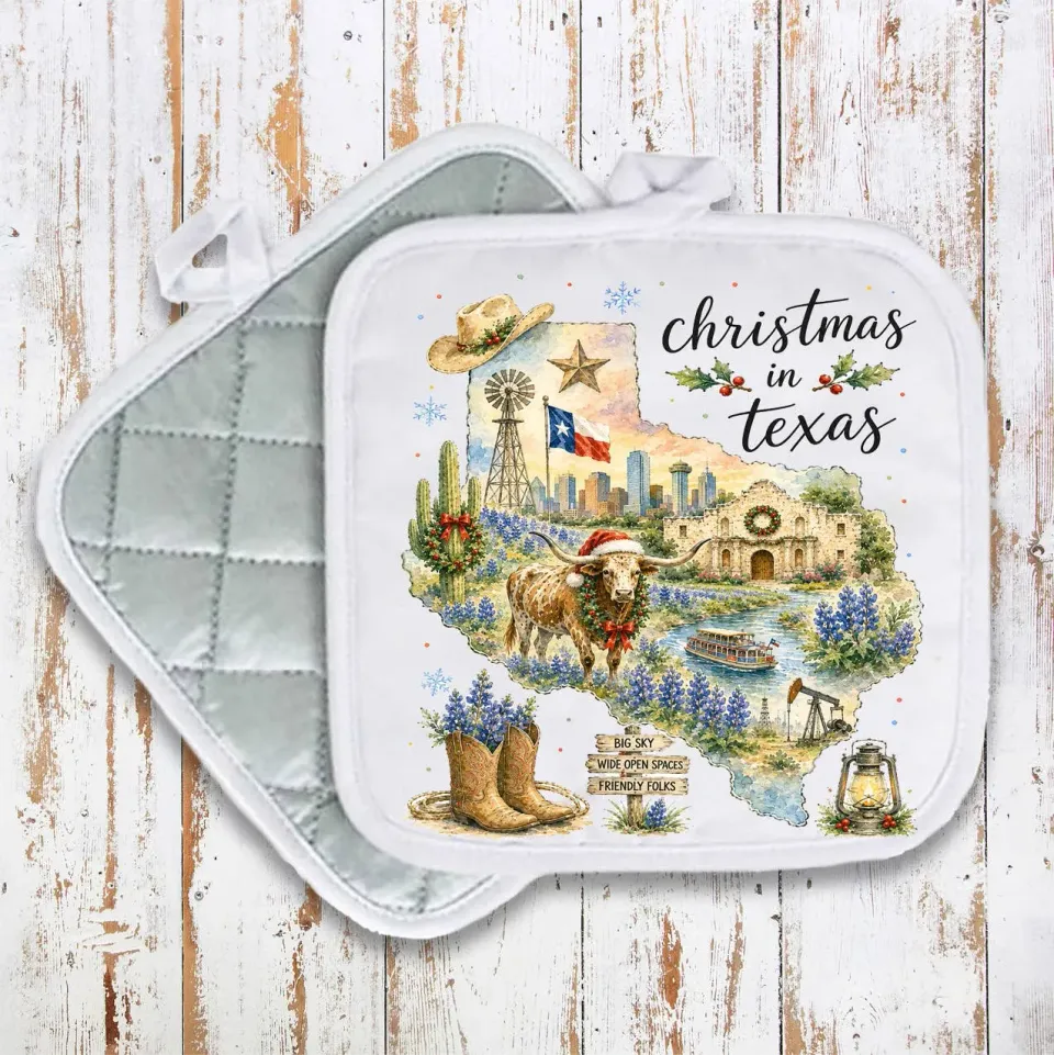 Avery Lane Gifts Christmas Texas grydelap bomuld 20 cm