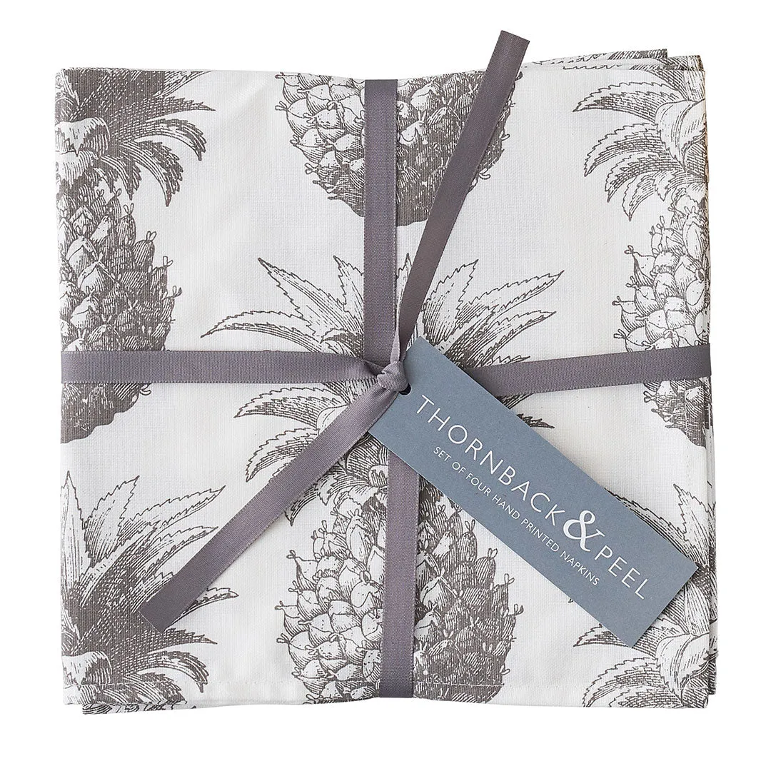 Thornback & Peel Pineapple serviet 45x45 grå bomuld