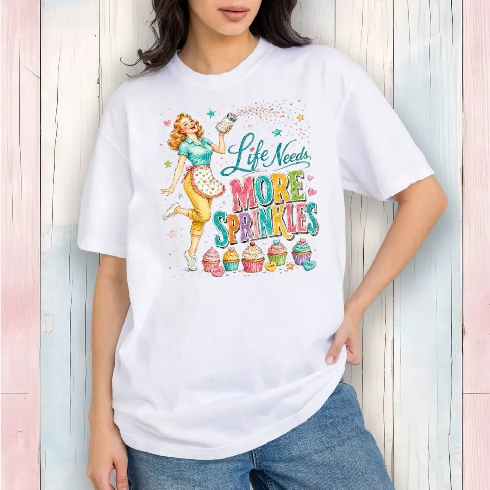 Avery Lane Gifts Life Needs More Sprinkles t-shirt hvid bomuld