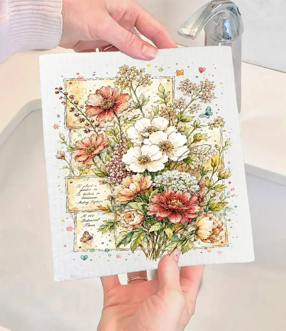 Avery Lane Gifts Wild Flowers karklud 17x20 cm komposterbar