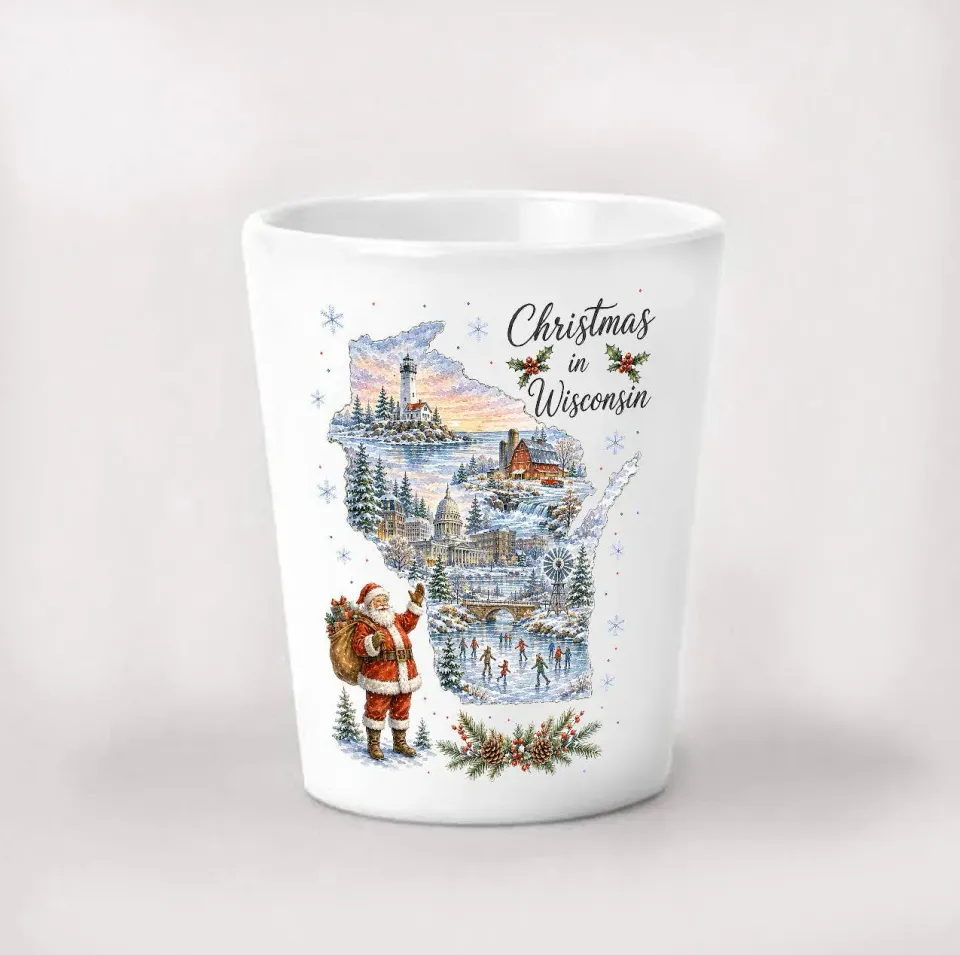 Avery Lane Gifts Christmas Wisconsin shotglas 4 cl keramik
